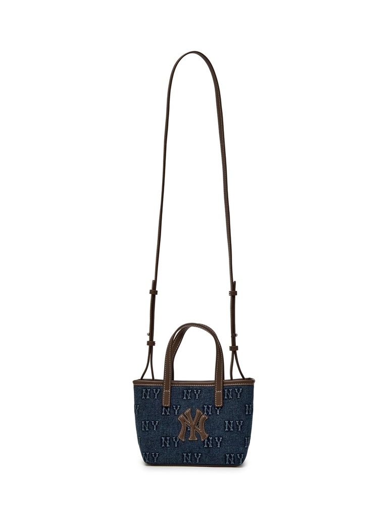 Túi MLB Classic Mono Denim Embossed Mini Crossbody Bag New York Yankees Indigo