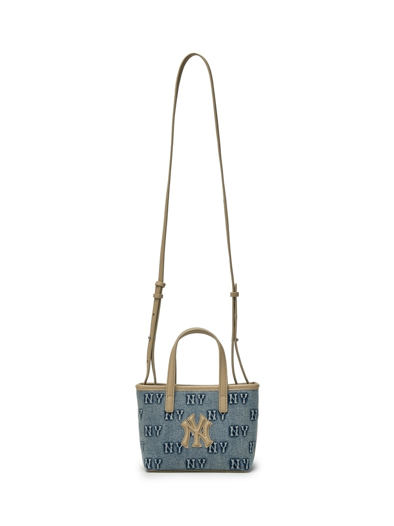 Túi MLB Classic Mono Denim Embossed Mini Crossbody Bag New York Yankees Blue