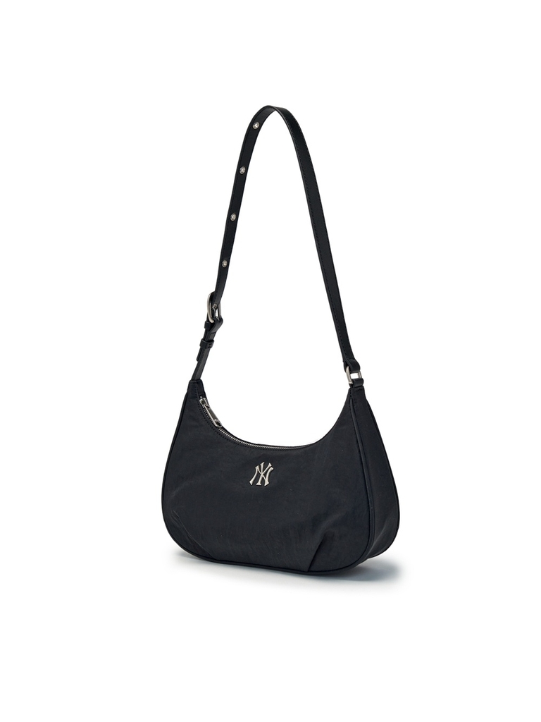 Túi MLB Basic Vintage Nylon Hobo Bag New York Yankees Black [Karina PICK]