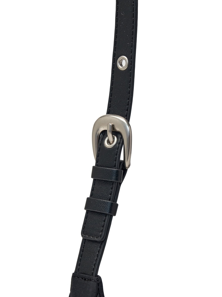 Túi MLB Basic Vintage Nylon Hobo Bag New York Yankees Black [Karina PICK]