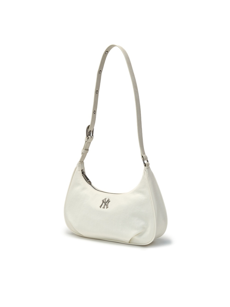 Túi MLB Basic Vintage Nylon Hobo Bag New York Yankees Ivory [Karina PICK]