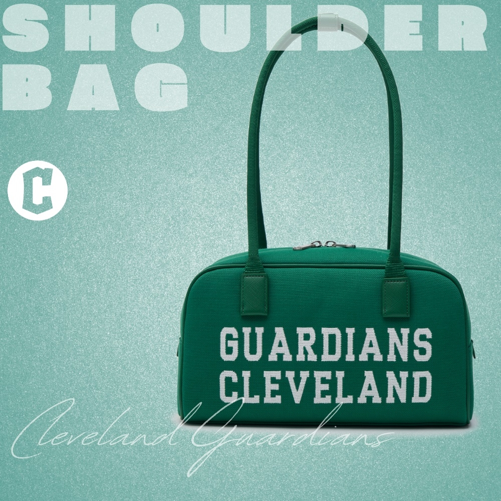 Túi MLB Korea Varsity Jacquark Square Shoulder Bag Cleveland Guardians Green