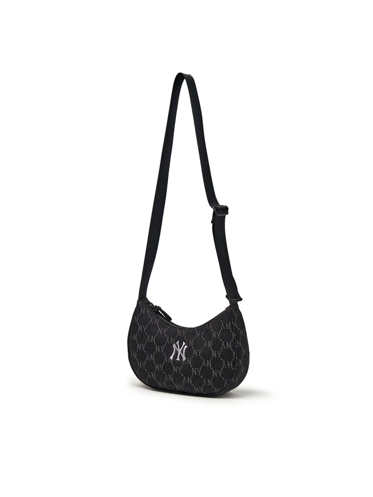 Túi MLB Dia Mono Denim JQD Hobo Bag New York Yankees Black
