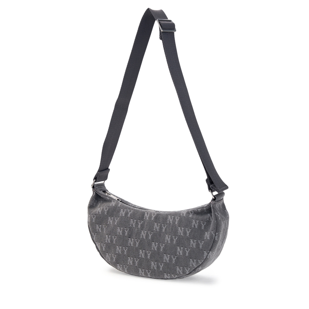 Túi MLB Classic Mono Denim Vintage Hobo Bag New York Yankees Grey