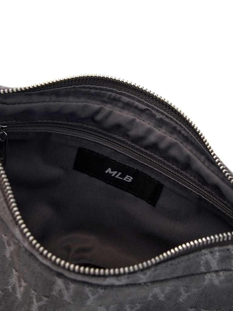 Túi MLB Classic Mono Denim Vintage Hobo Bag New York Yankees Grey