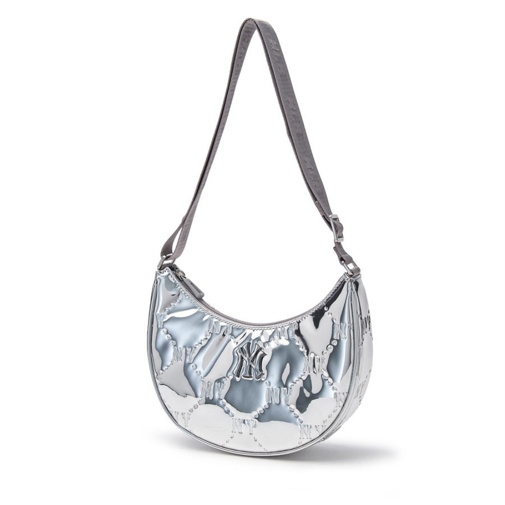 Túi MLB Diamond Embo Hobo Bag New York Yankees Silver