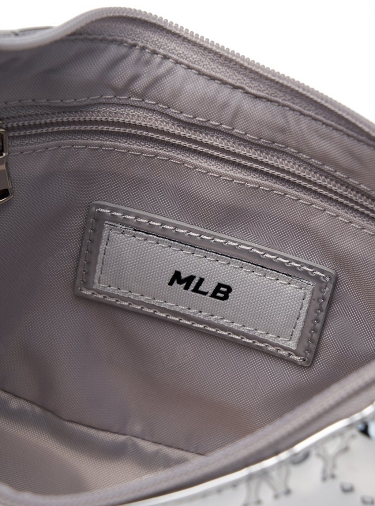 Túi MLB Diamond Embo Hobo Bag New York Yankees Silver