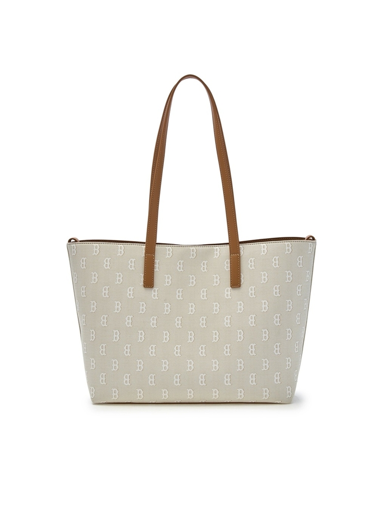 Túi MLB Classic Mono Jacquard Shopper Bag Boston Red Sox Beige