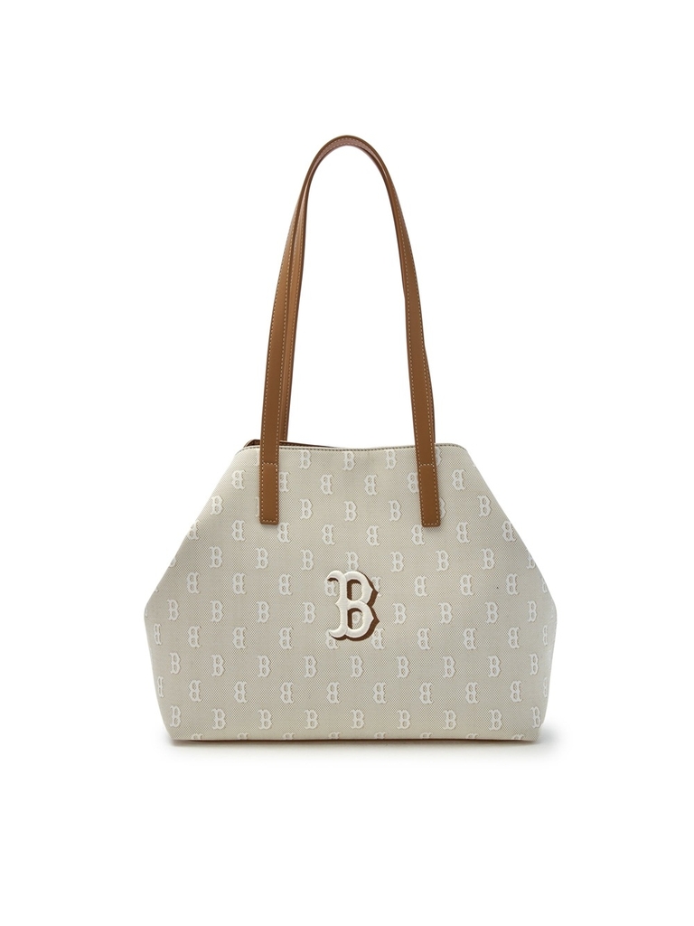Túi MLB Classic Mono Jacquard Shopper Bag Boston Red Sox Beige