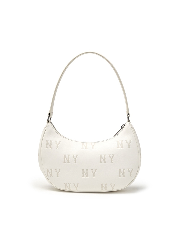 Túi MLB Classic Mono Embossed Hobo Bag New York Yankees Cream
