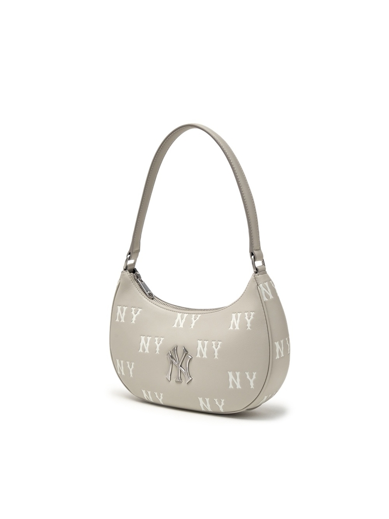 Túi MLB Classic Mono Embossed Hobo Bag New York Yankees Grey