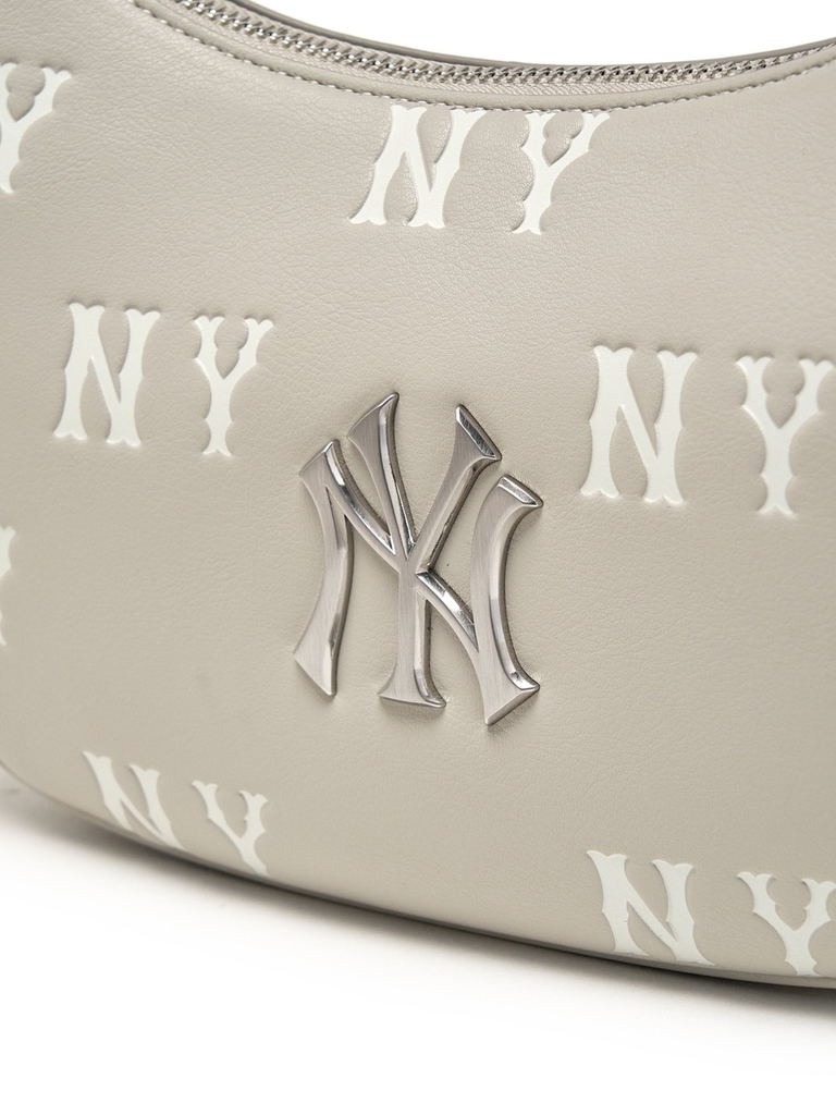 Túi MLB Classic Mono Embossed Hobo Bag New York Yankees Grey