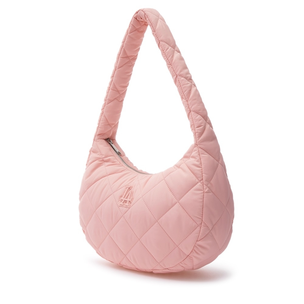 Túi MLB Korea Quilted Hobo Bag Medium LA Dodgers Peach