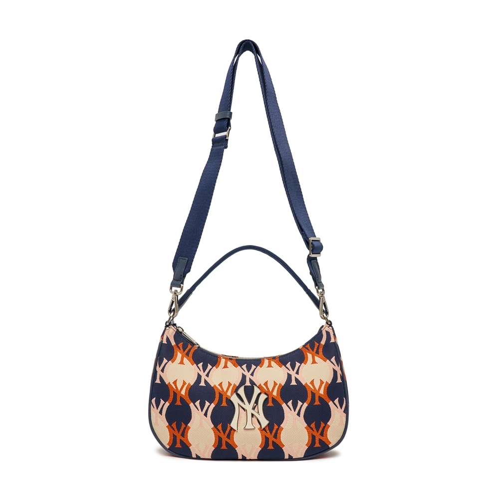 Túi MLB Argyle Monogram Strap Hobo Bag New York Yankees D.Navy