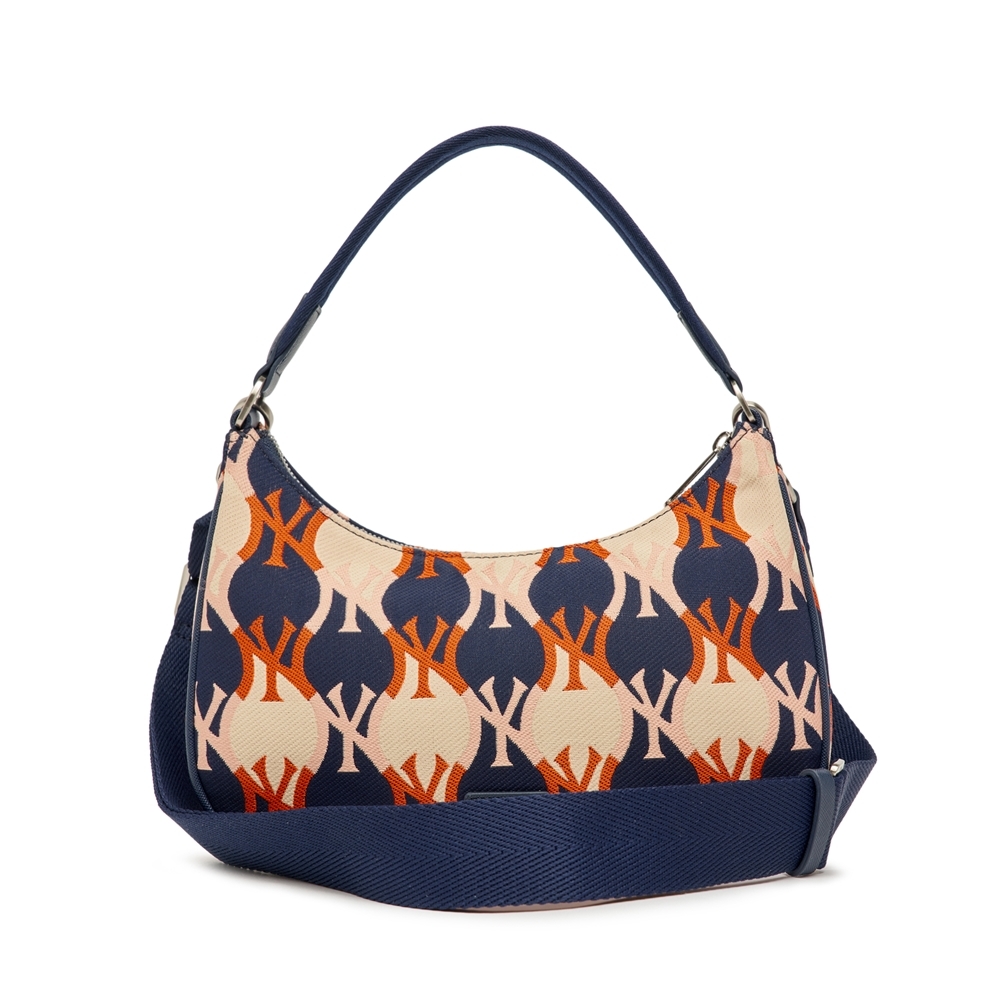 Túi MLB Argyle Monogram Strap Hobo Bag New York Yankees D.Navy