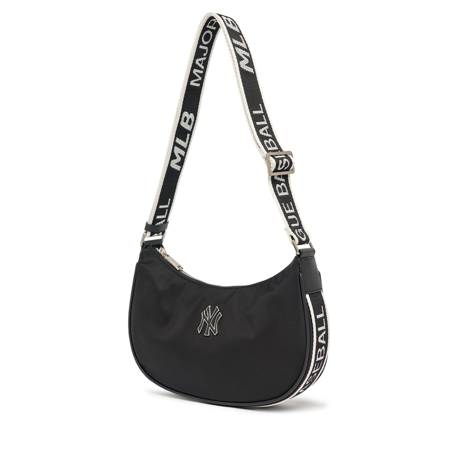 Túi MLB Basic Nylon Adjustable Hobo Bag New York Yankees Black