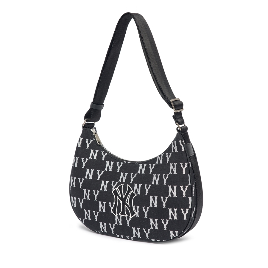Túi MLB Classic Monogram Jacquard Large Hobo Bag New York Yankees Black