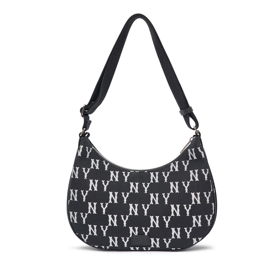 Túi MLB Classic Monogram Jacquard Large Hobo Bag New York Yankees Black