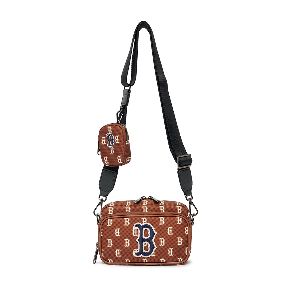Túi MLB Korea Monogram Mini Crossbody Boston Red Sox D.Brown