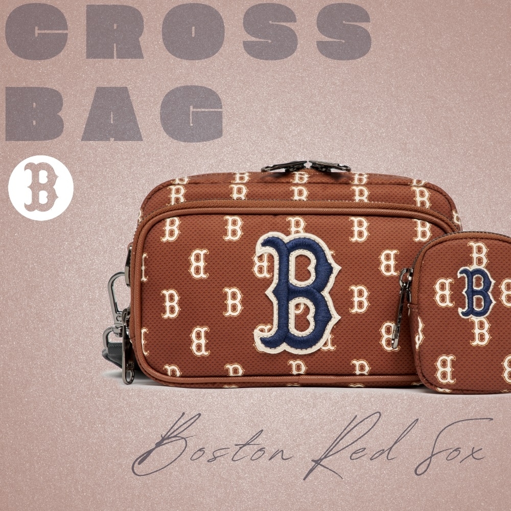 Túi MLB Korea Monogram Mini Crossbody Boston Red Sox D.Brown