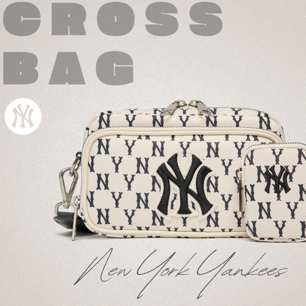 Túi MLB Korea Monogram Mini Crossbody New York Yankees D.Cream