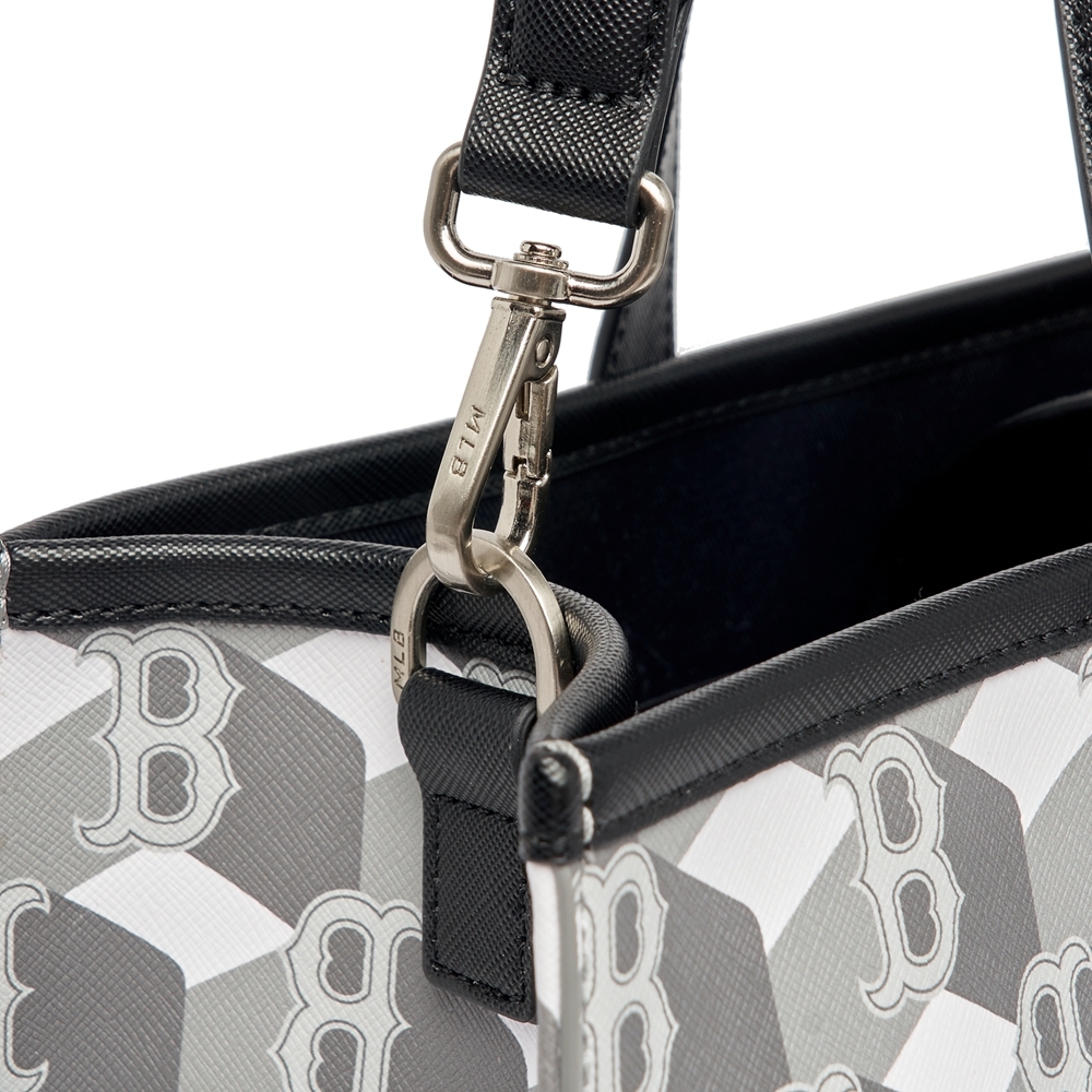 Túi MLB Cube Monogram Medium Tote Bag Boston Red Sox Grey