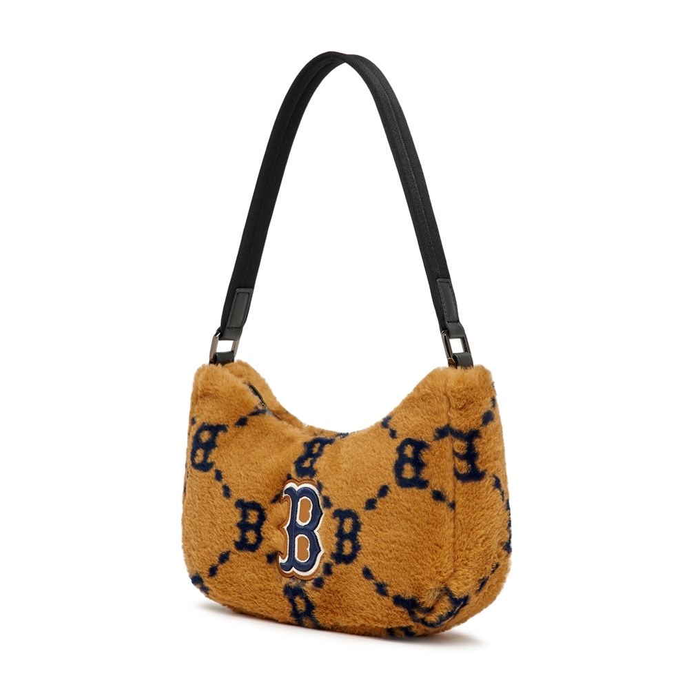 Túi MLB Diamond Monogram Fur Hobo Bag Boston Red Sox D.Beige