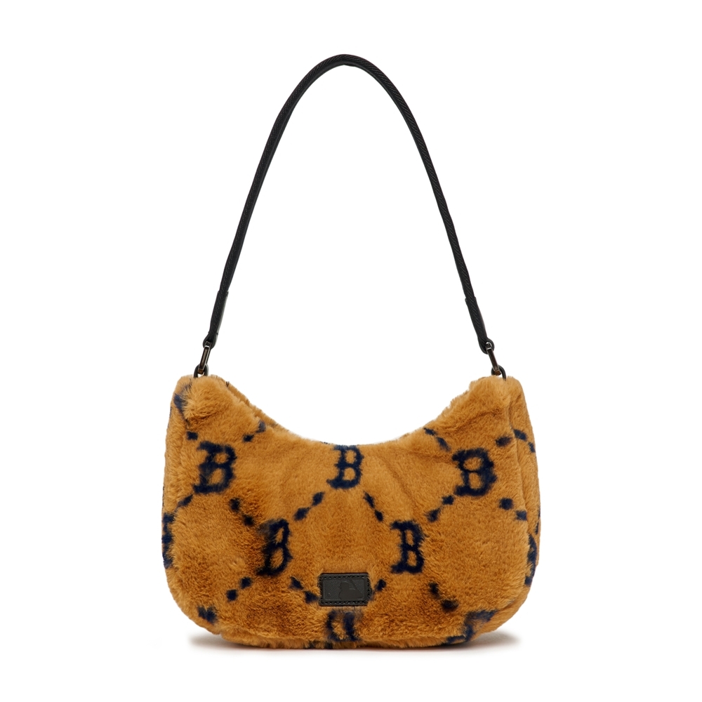 Túi MLB Diamond Monogram Fur Hobo Bag Boston Red Sox D.Beige