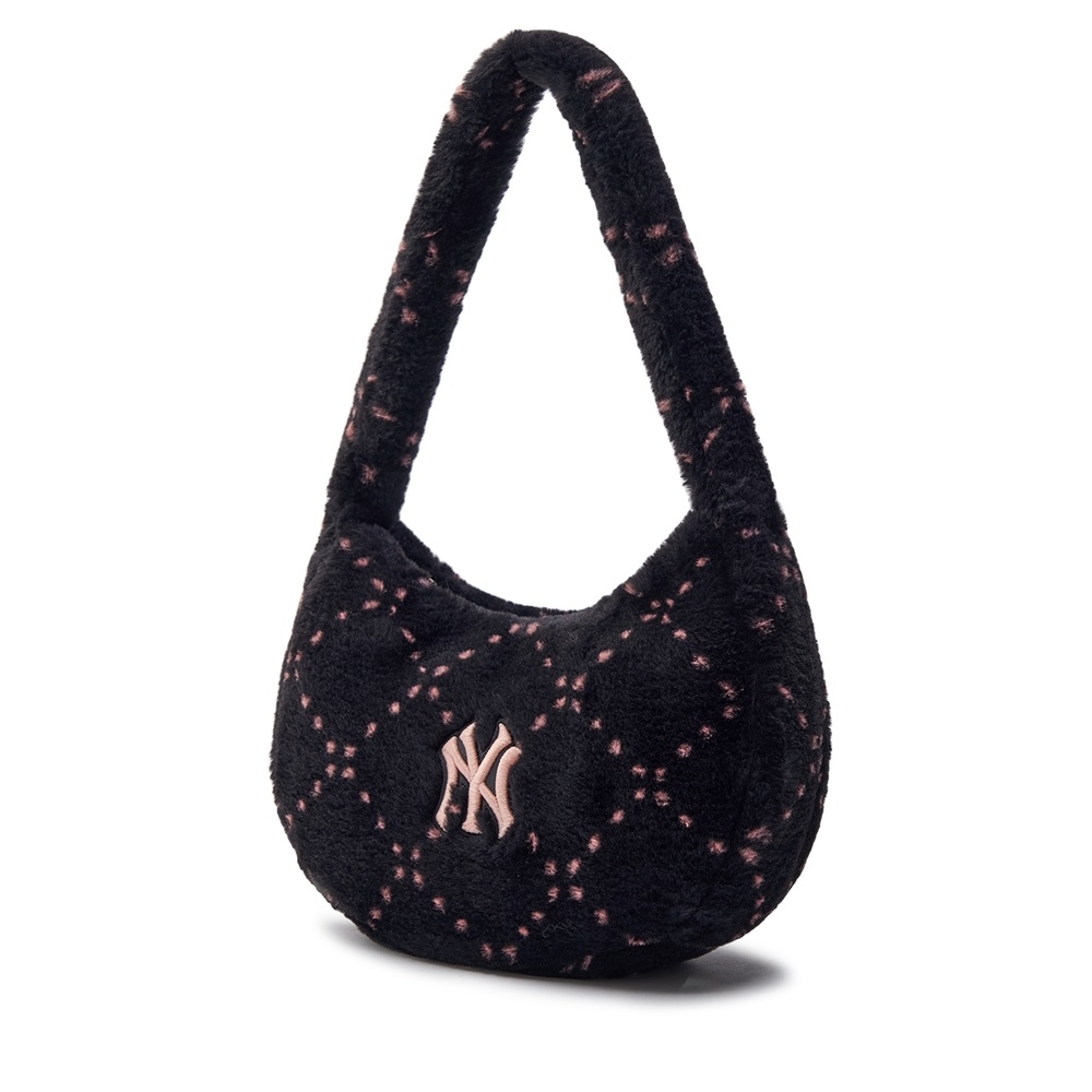 Túi MLB Korea Dia Monogram Fur Hobo Bag New York Yankees Black