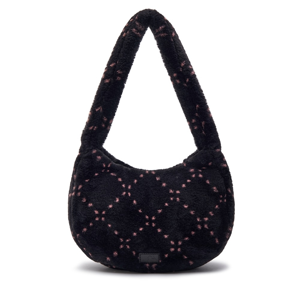 Túi MLB Korea Dia Monogram Fur Hobo Bag New York Yankees Black