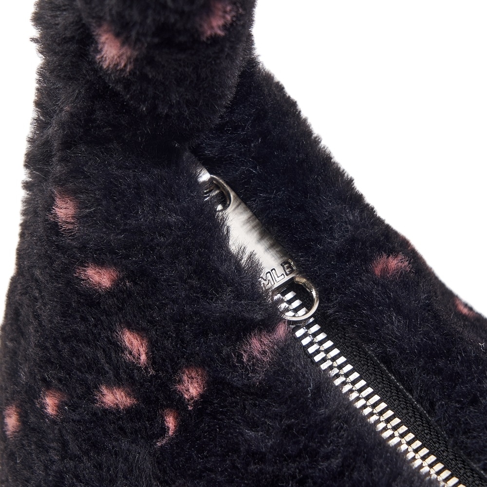 Túi MLB Korea Dia Monogram Fur Hobo Bag New York Yankees Black