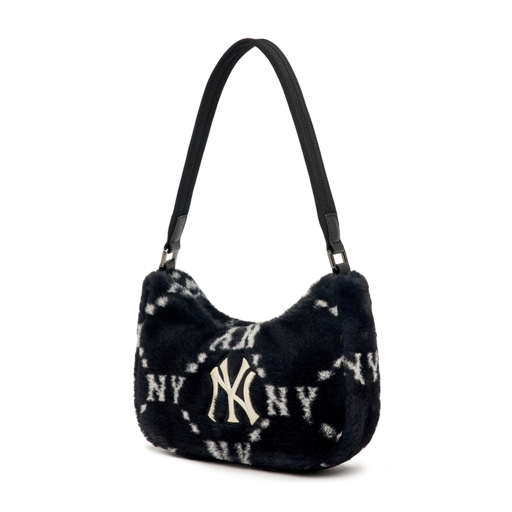 Túi MLB Diamond Monogram Fur Hobo Bag New York Yankees Black