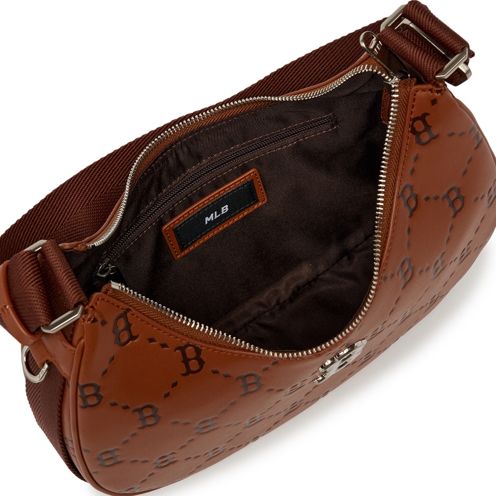 Túi MLB Diamond Monogram PU Embo Large Hobo Bag Boston Red Sox Brown