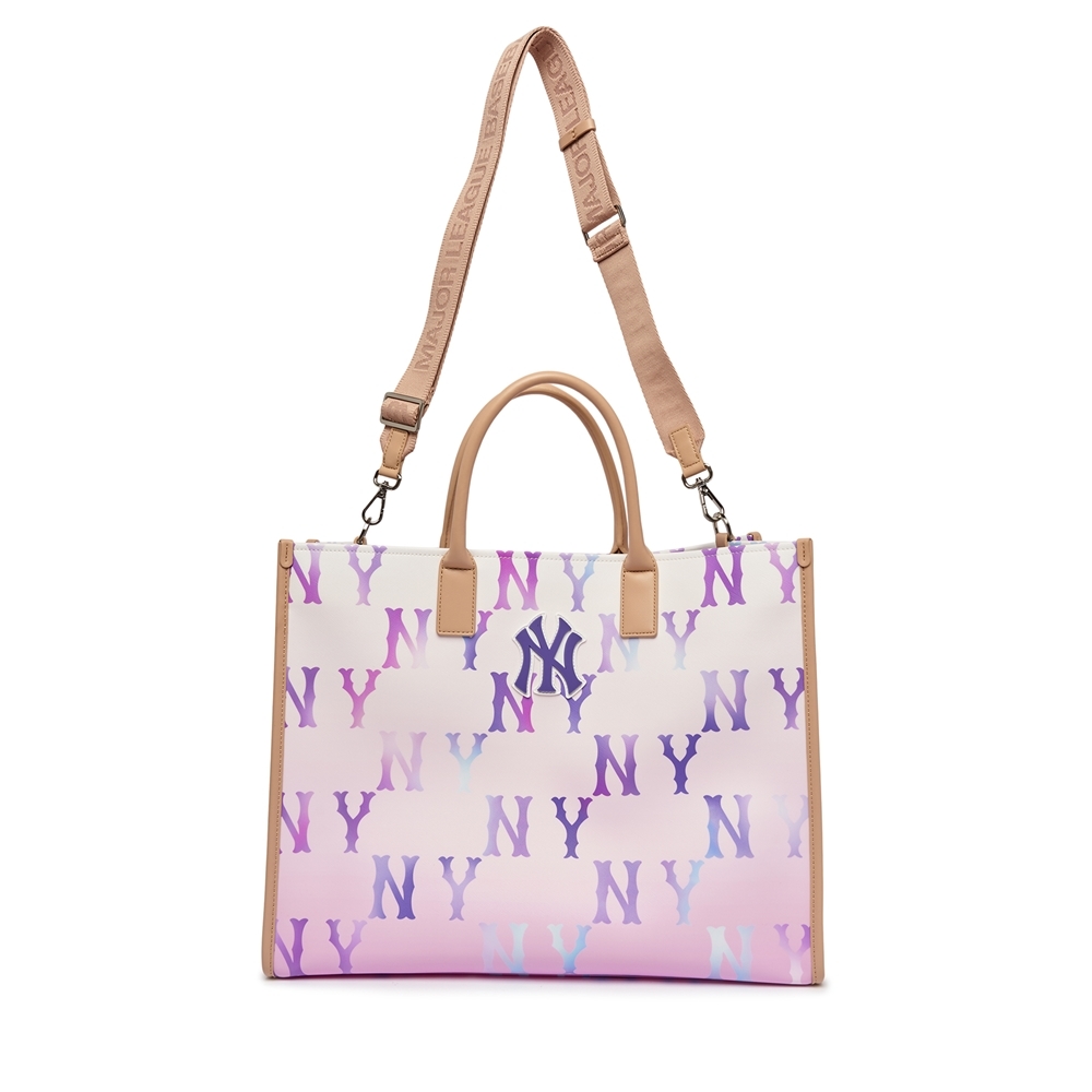 Túi MLB Gardient Monogram Coated Canvas Large Tote New York Yankees Violet