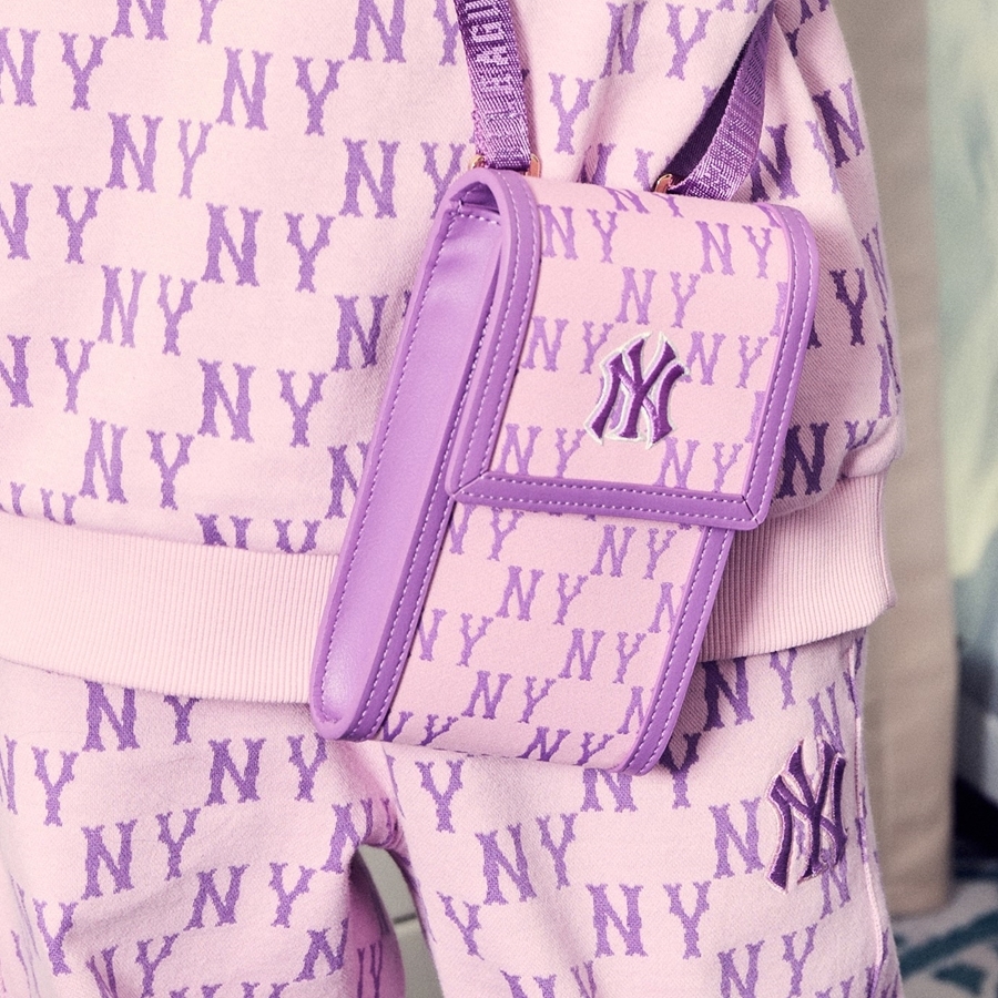 Túi MLB [KIDS] Classic Monogram Jacquard Cell Phone Bag New York Yankees Pink