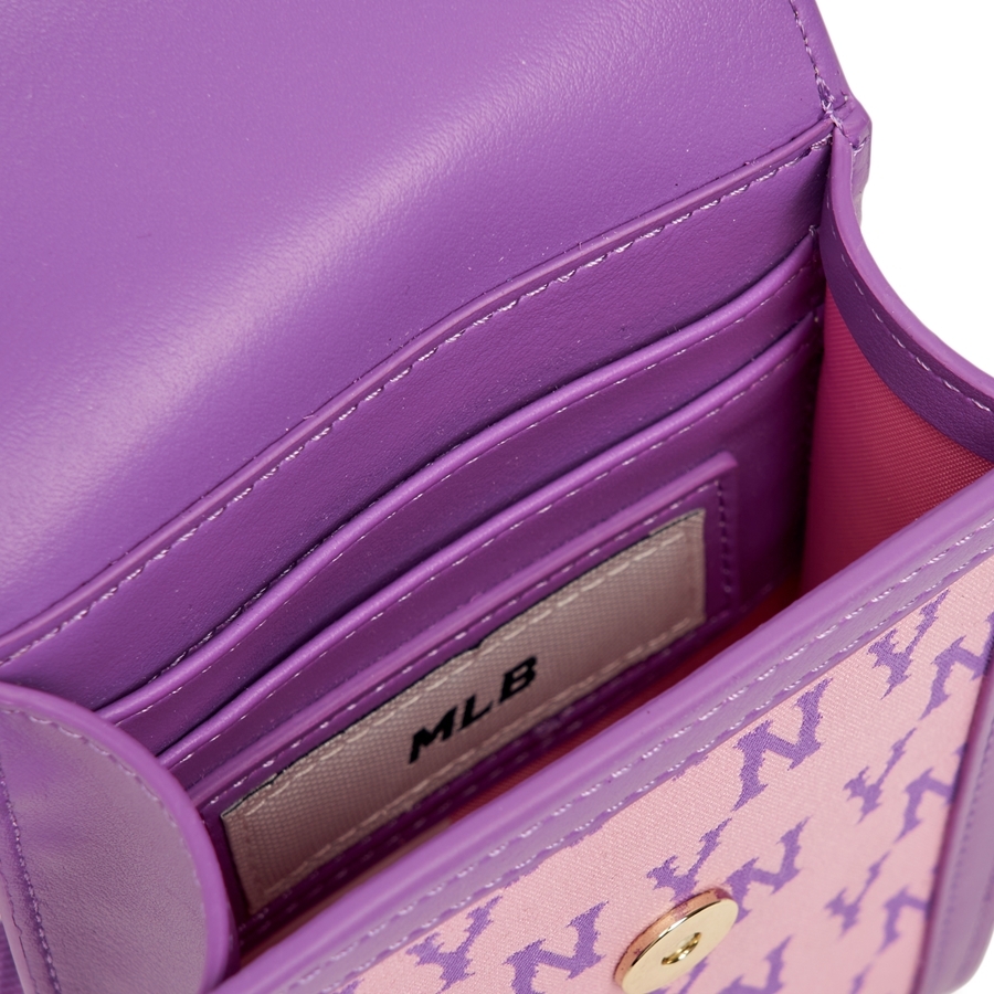 Túi MLB [KIDS] Classic Monogram Jacquard Cell Phone Bag New York Yankees Pink