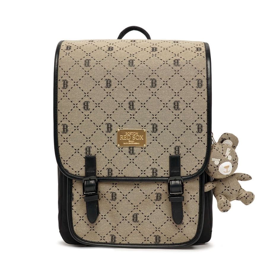 Balo MLB [KIDS] Diamond Monogram Backpack Boston Red Sox D.Beige