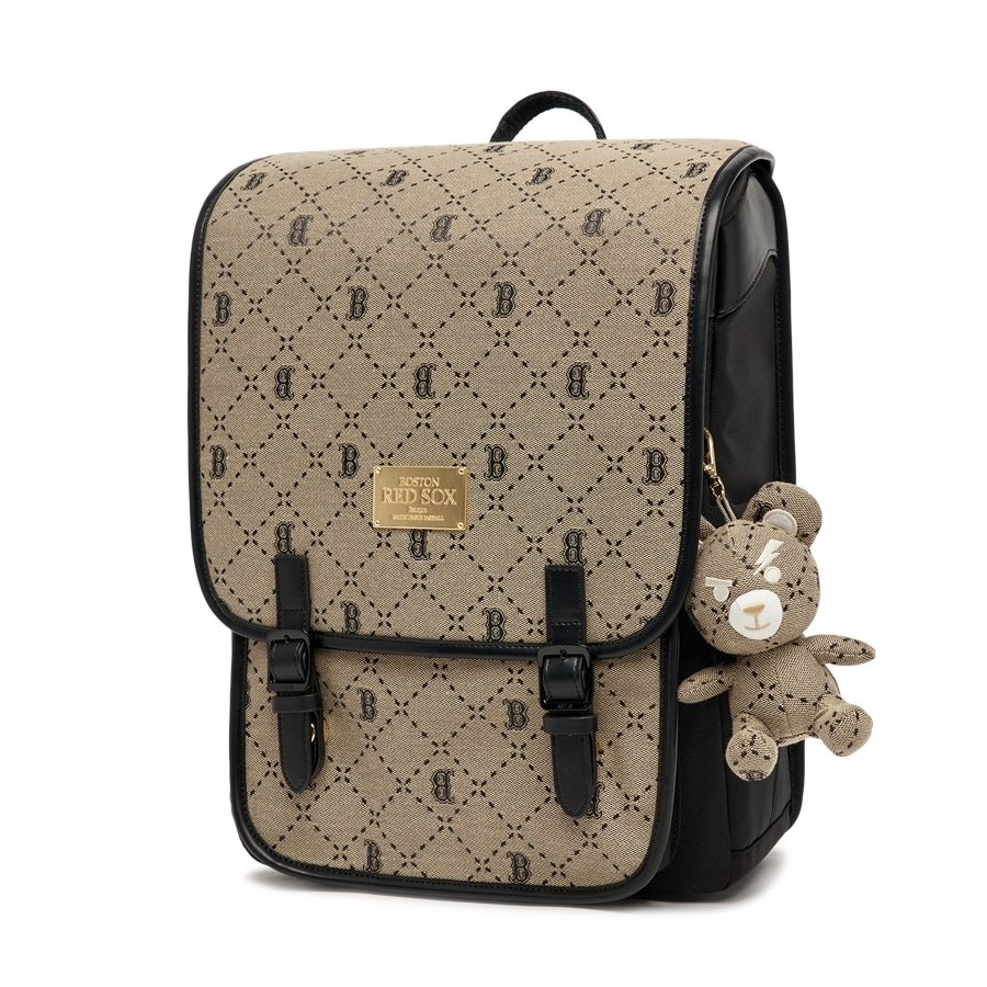 Balo MLB [KIDS] Diamond Monogram Backpack Boston Red Sox D.Beige
