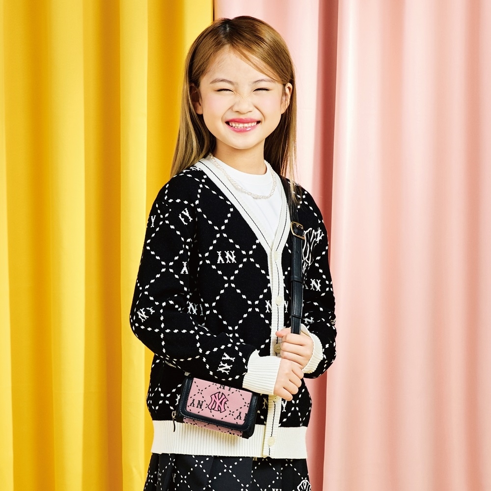 Túi MLB [KIDS] Diamond Monogram Wallet Crossbody New York Yankees Pink