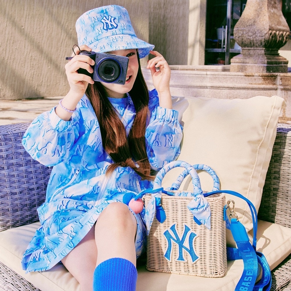 Túi MLB [KIDS] Water Monogram Raffia Crossbody New York Yankees D.Turquoise