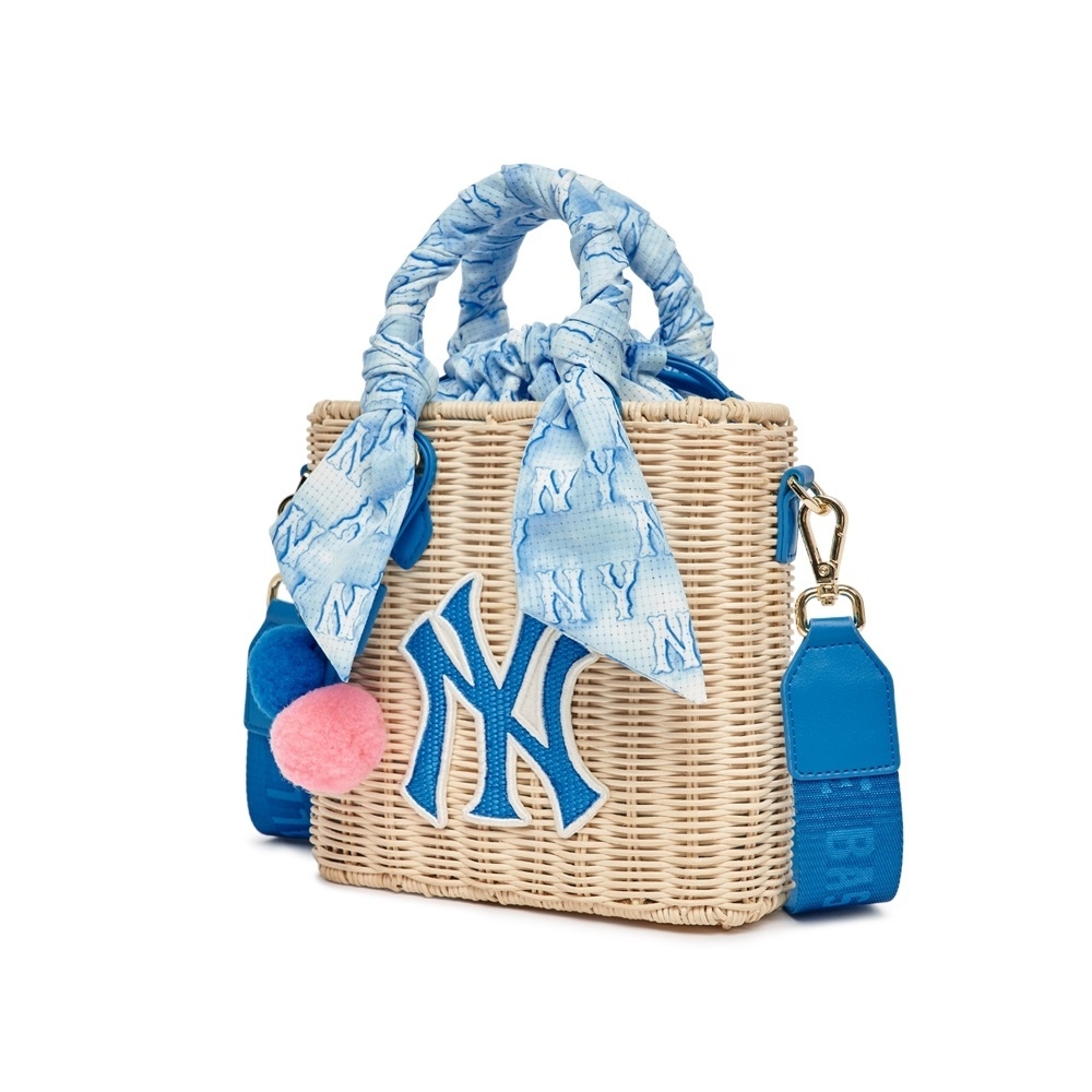 Túi MLB [KIDS] Water Monogram Raffia Crossbody New York Yankees D.Turquoise