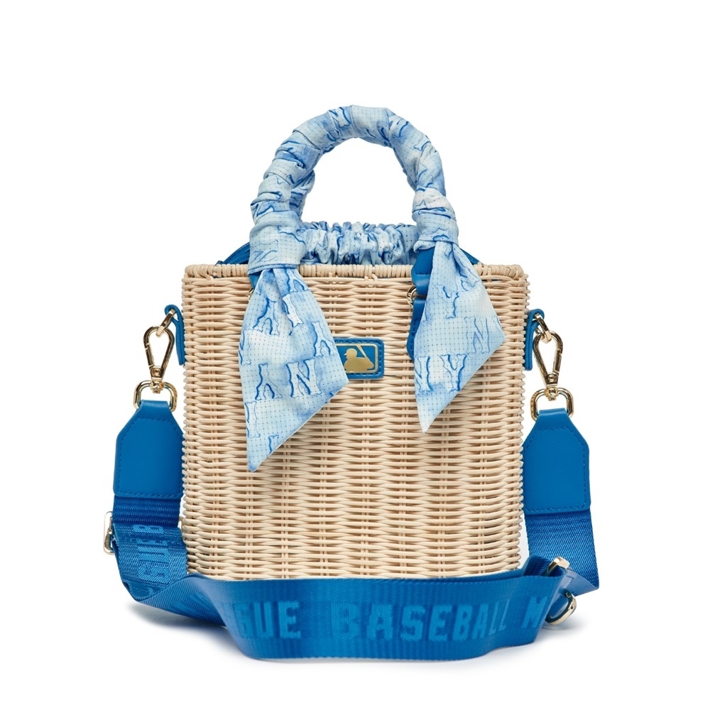 Túi MLB [KIDS] Water Monogram Raffia Crossbody New York Yankees D.Turquoise