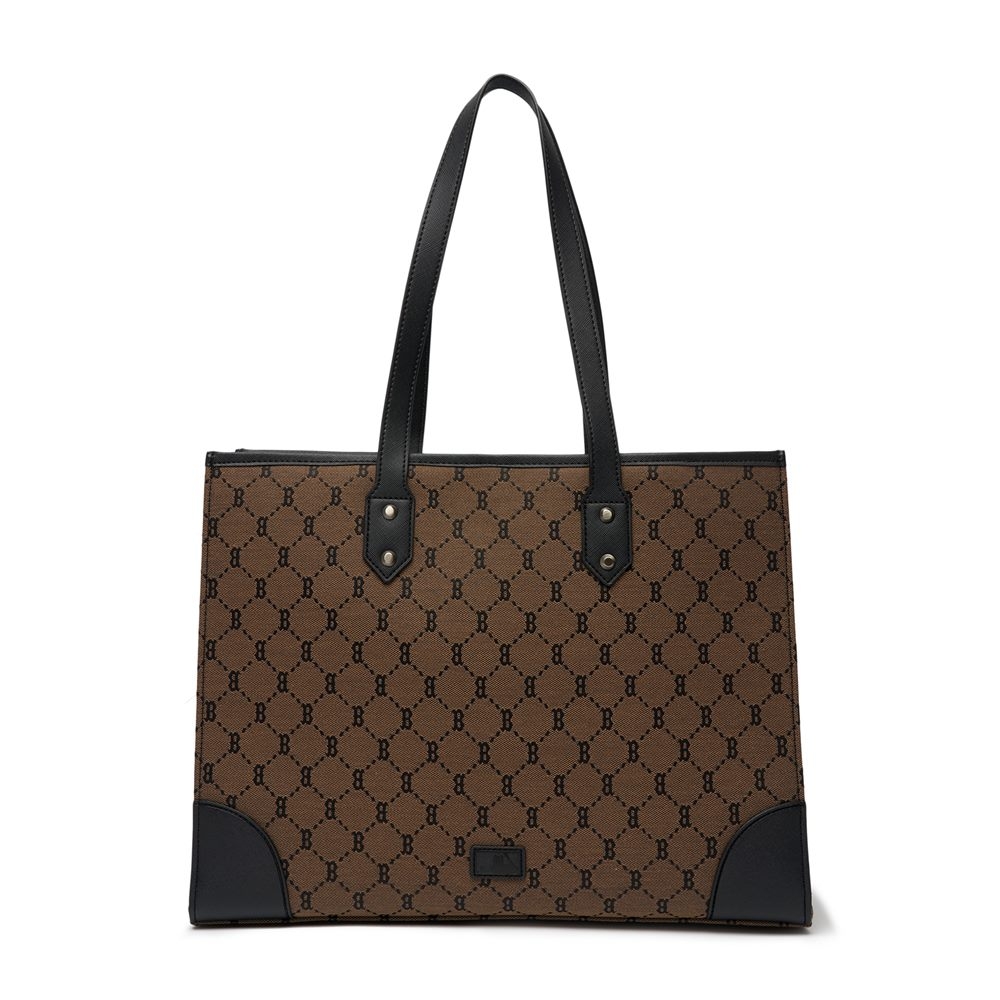 Túi MLB Mono Diamond Jacquard Tote Boston Red Sox D.Beige