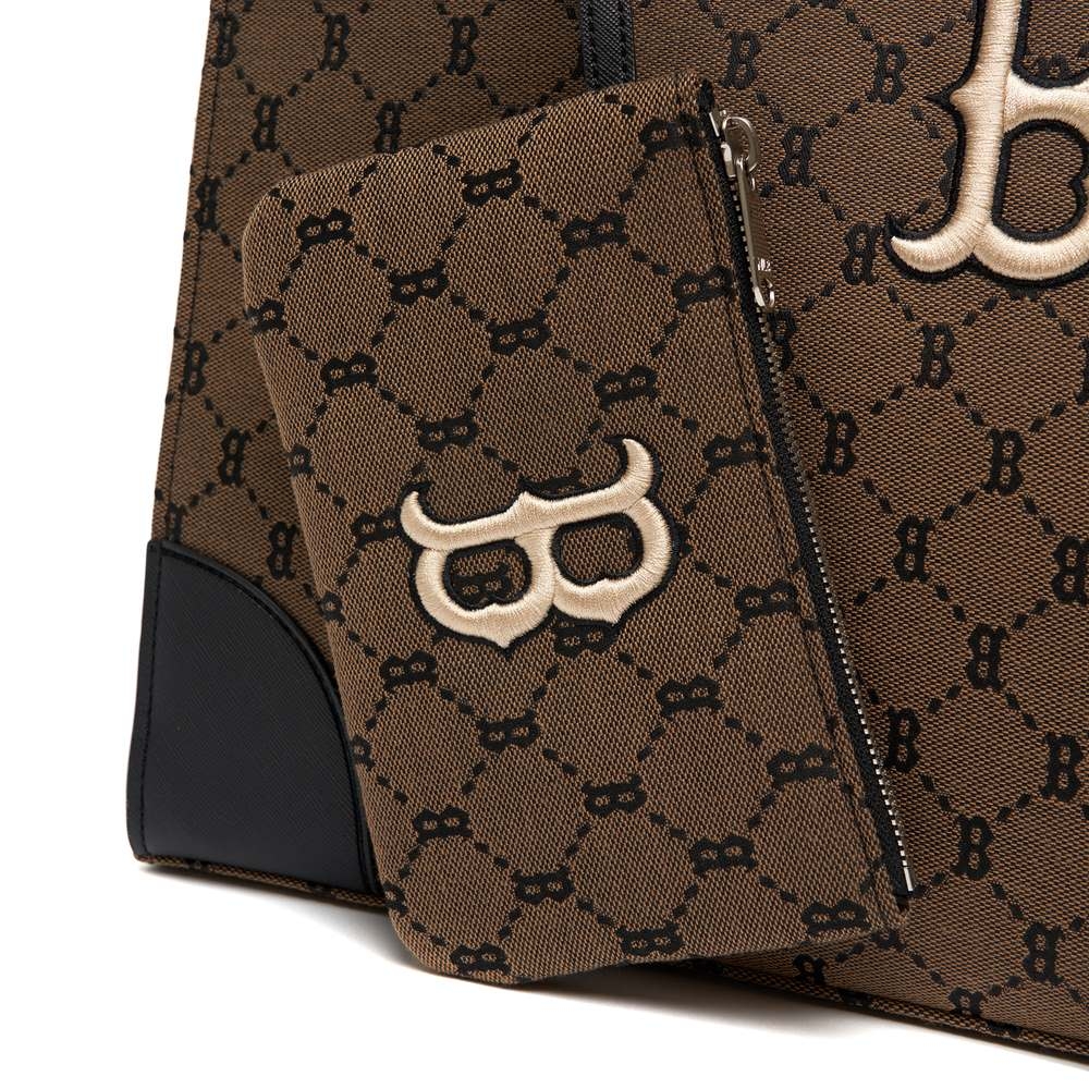 Túi MLB Mono Diamond Jacquard Tote Boston Red Sox D.Beige