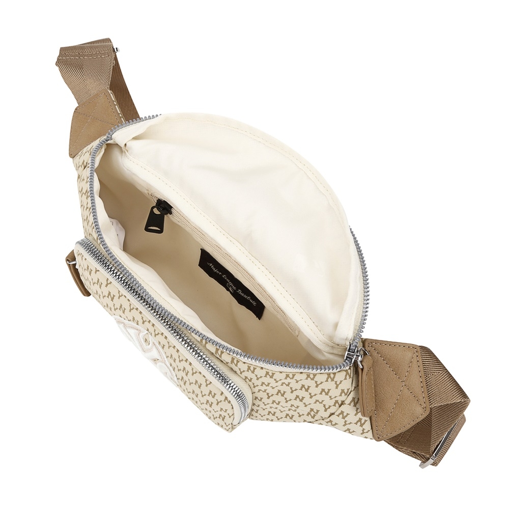 Túi MLB Monogram Hip Sack New York Yankees Beige 2021