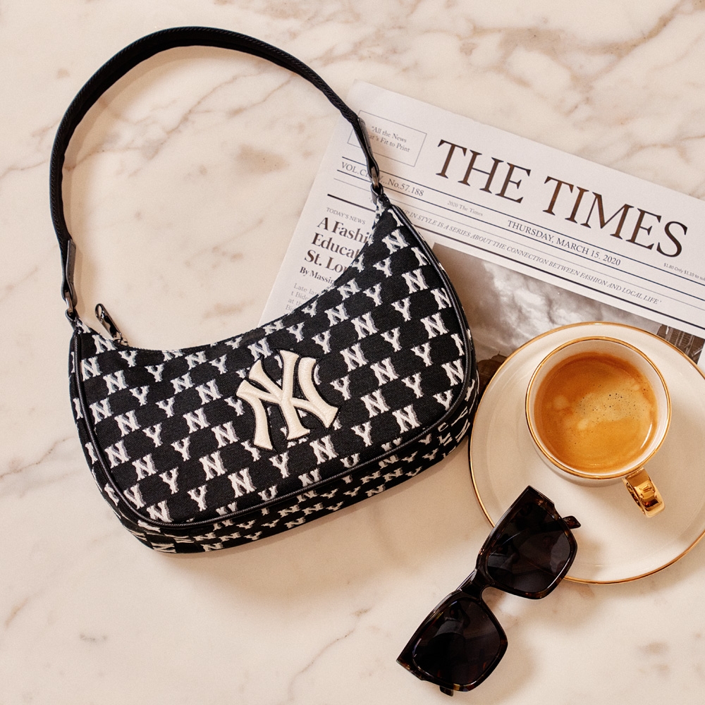 Túi MLB Monogram Hobo Bag New York Yankees Black