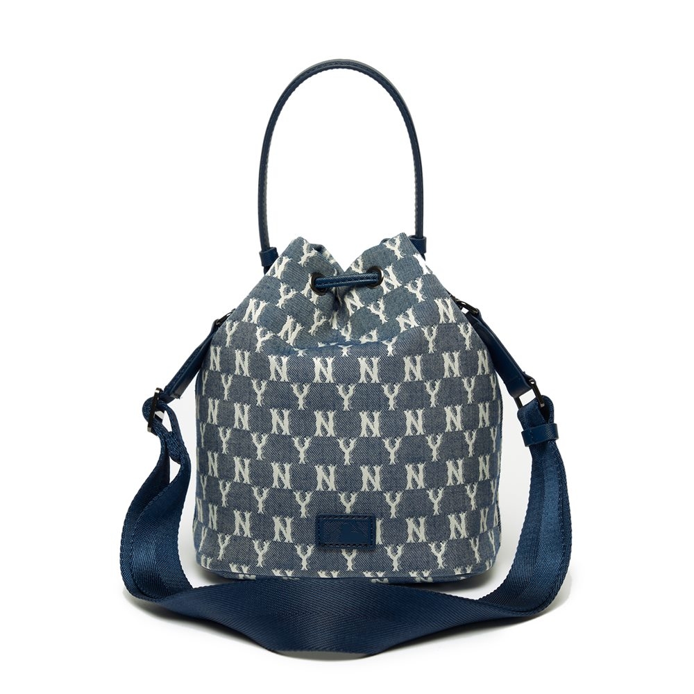 Túi MLB Monogram Jacquard Bucket Bag New York Yankees Navy
