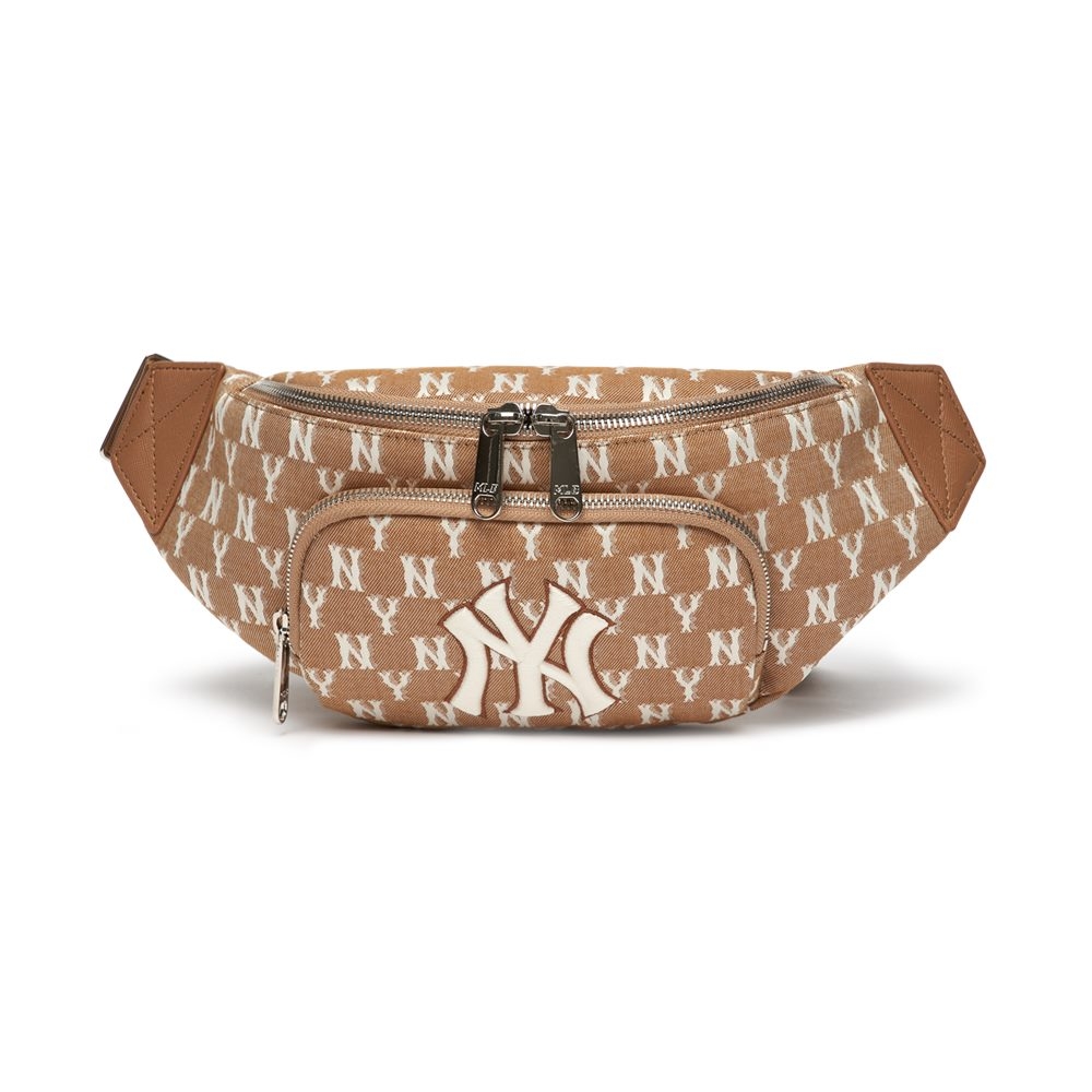 Túi MLB Monogram Jacquard Hip Sack New York Yankees Beige