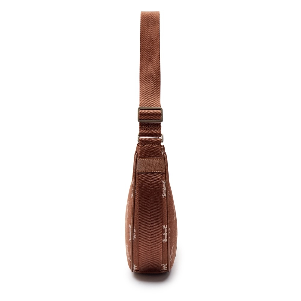 Túi MLB Korea Monogram Jacquard Hobo Bag Boston Red Sox Brown