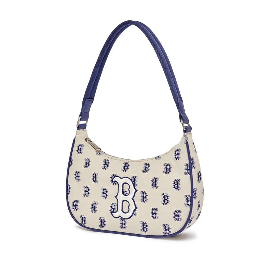 Túi MLB Monogram Jacquard Shoulder Bag Boston Red Sox L.Beige